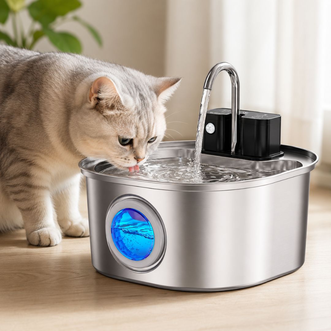 FurryFlow™ Steel Wireless Water Dispenser