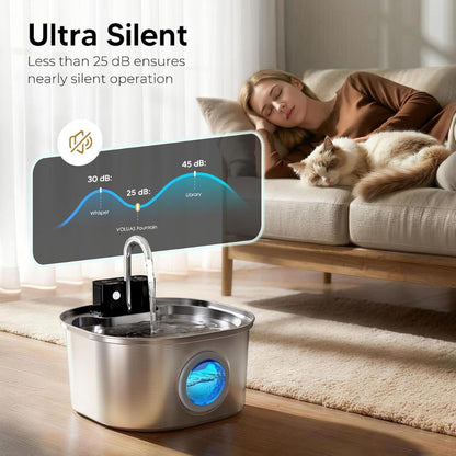 FurryFlow™ Steel Wireless Water Dispenser